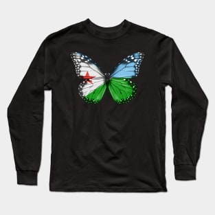 Djiboutian Flag  Butterfly - Gift for Djiboutian From Djibouti Long Sleeve T-Shirt